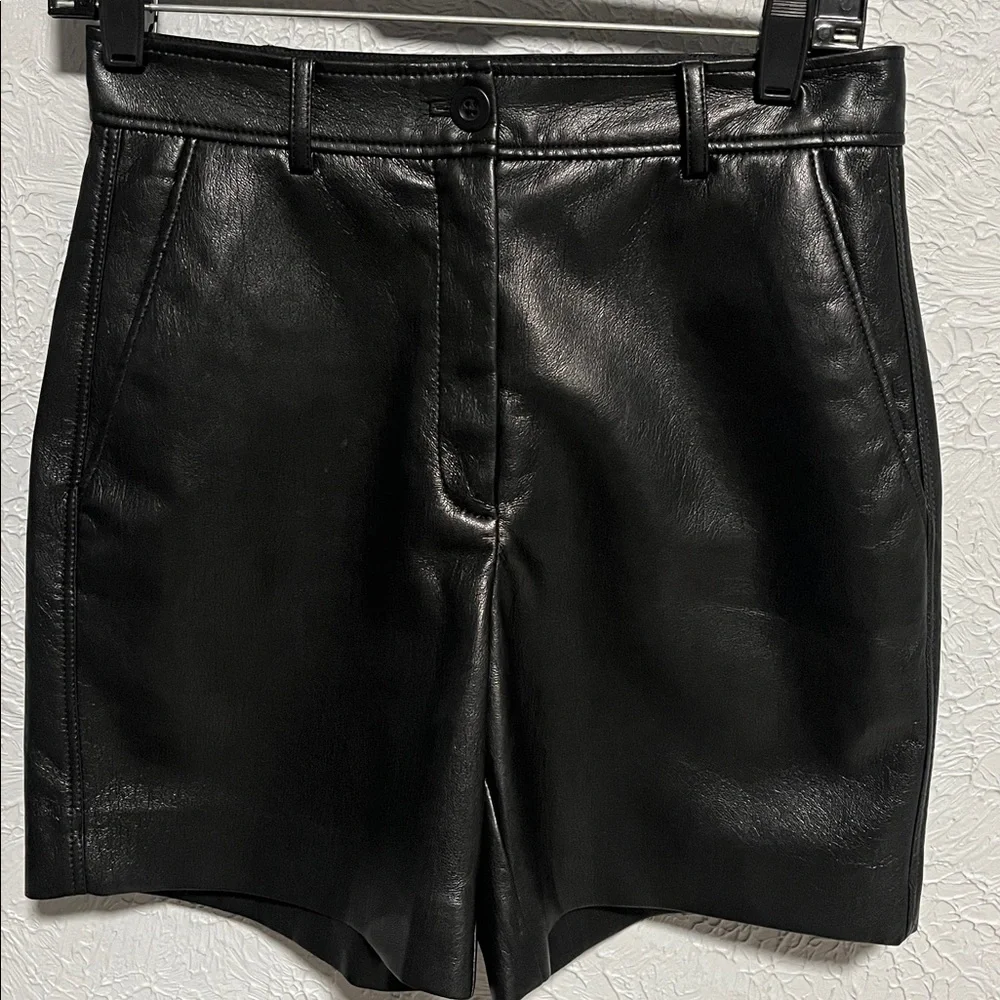 Babaton Agency Black Leather Shorts Size 4